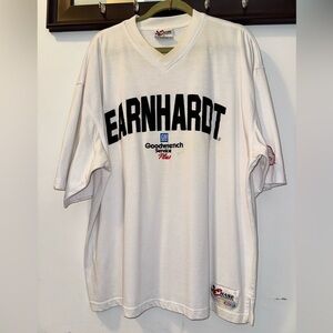 Vintage Chase Authentics Dale Earnhardt NASCAR Mens White V Neck Shirt Size 2XL